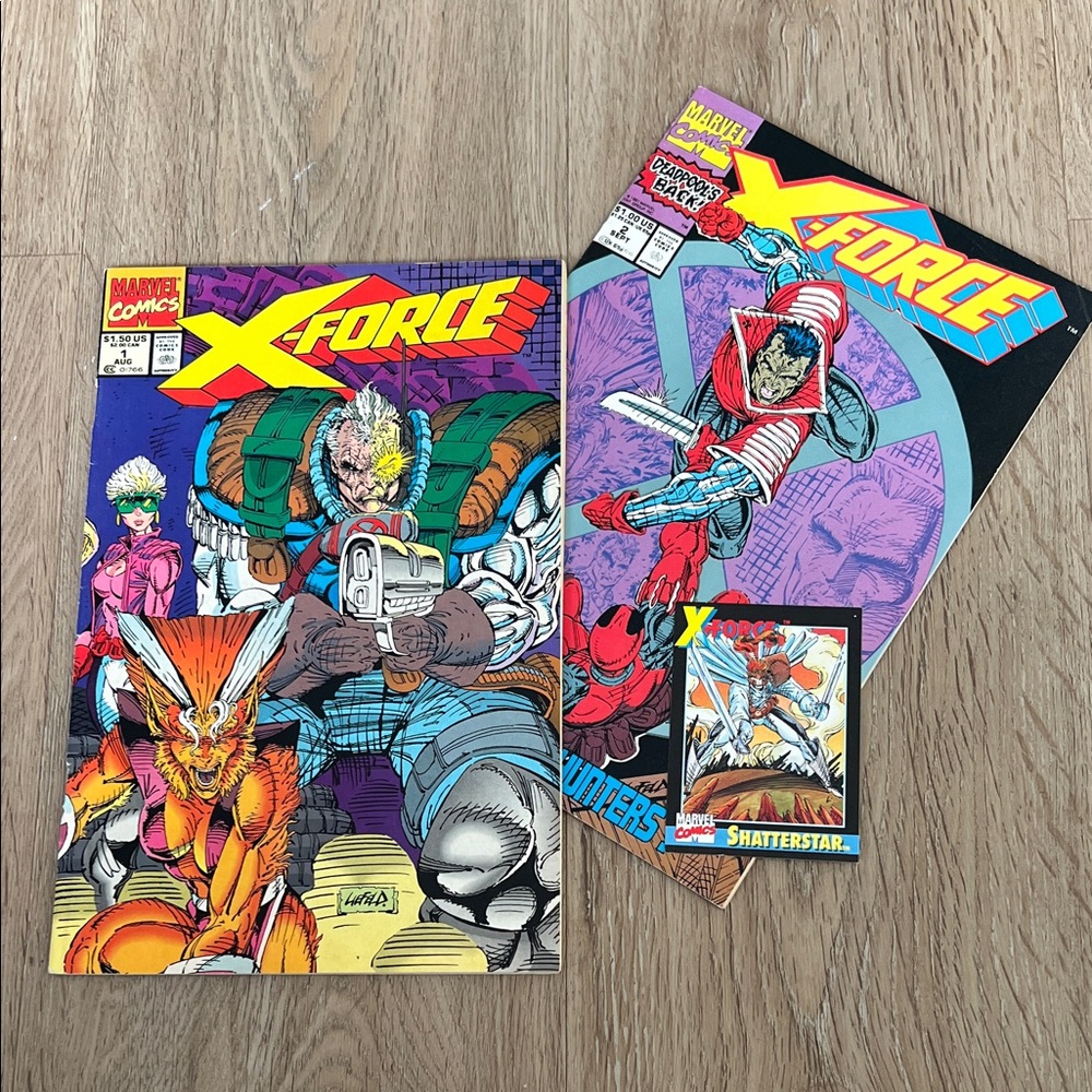 X-Force #1 and #2 with Trading Card